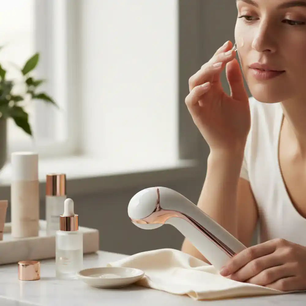 Applying serum before device use